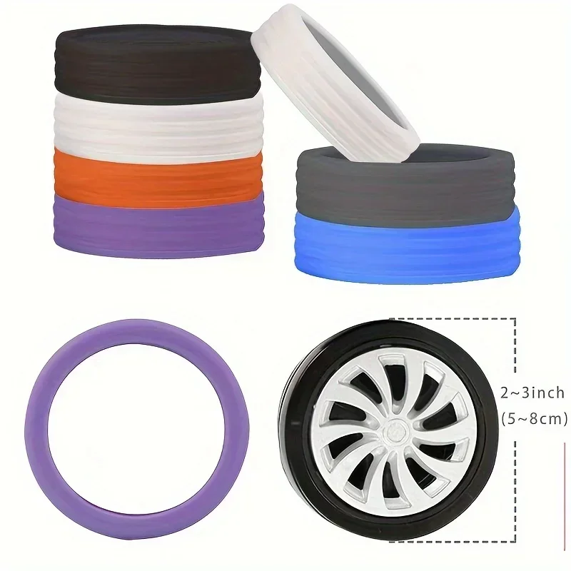 8pcs Luggage Wheel Silicone Protective Case, Chair Sound Reduction Silicone Protective Case, Travel Essential Accessories