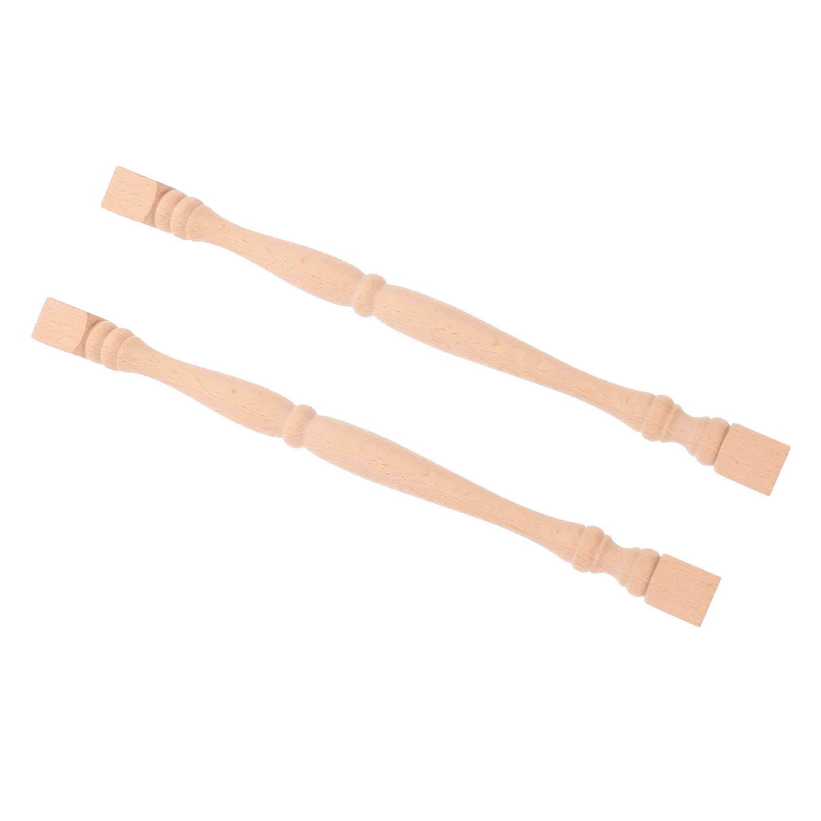 2Pcs Unfinished Wood Stair Balusters Solid Hardwood Natural Grain Smooth Surface Wood Spindles for Railing DIY Projects