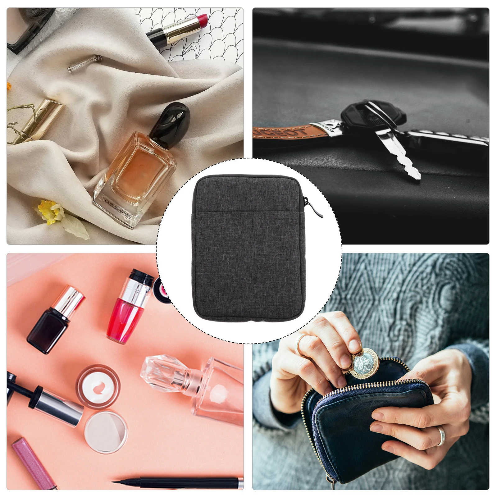 6インチ電子リーダーカバー キャンバススペースコットン 耐久性のある耐衝撃性 イヤホン電話用ポケット付き 超薄型保護