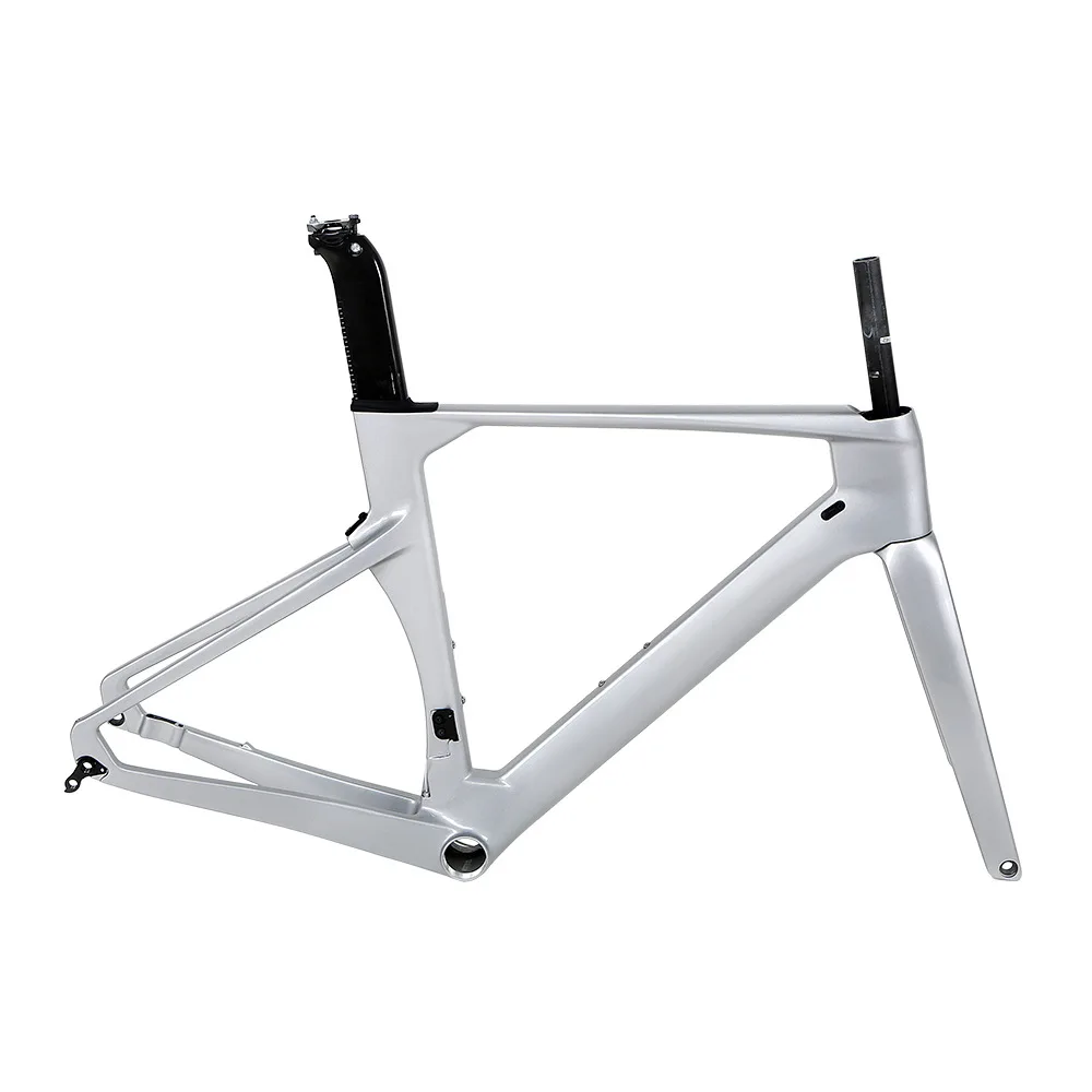 Road Bike Carbon Frame, 700C Frameset, Disc Brake, Thru Axle, 12x100mm, 12x142mm, Race Cycling Blank Framework without Logo