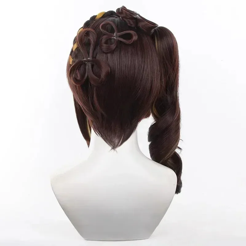 Chiori Cosplay Wig 43cm Long Ponytail Brown Yellow Mixed Color Wigs Heat Resistant Synthetic Hairx,5;d'2.y;8' view 4