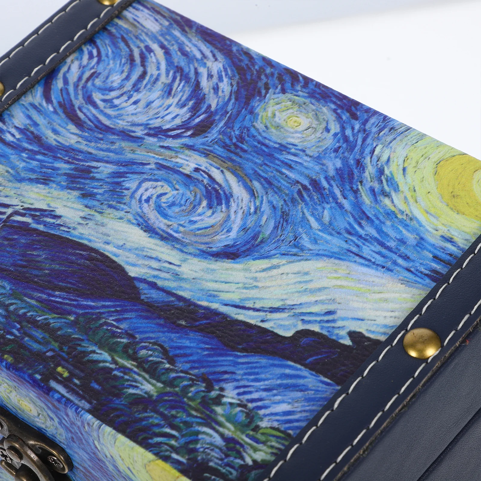 

Ящик для хранения, деревянный органайзер, декоративный сундук на память, стиль картины маслом, большой сокровище