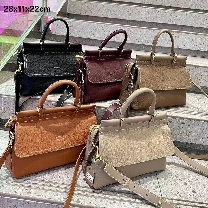 Luxury Women Genuine Real Leather Vintage Retro Shoulder Bag Female Large Capacity Tote Messenger Handbag Lady Flap for Girls