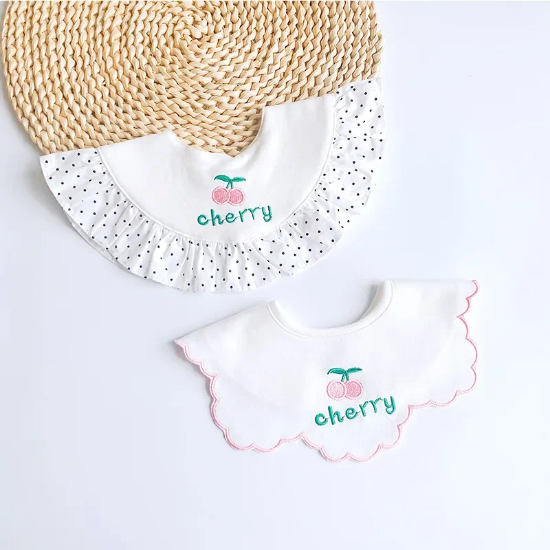 Korean Version of The New Baby Bib Cotton Baby Saliva Towel 360 Degrees Can Rotate Petals Rice Pocket 0-2 Years Old Kids