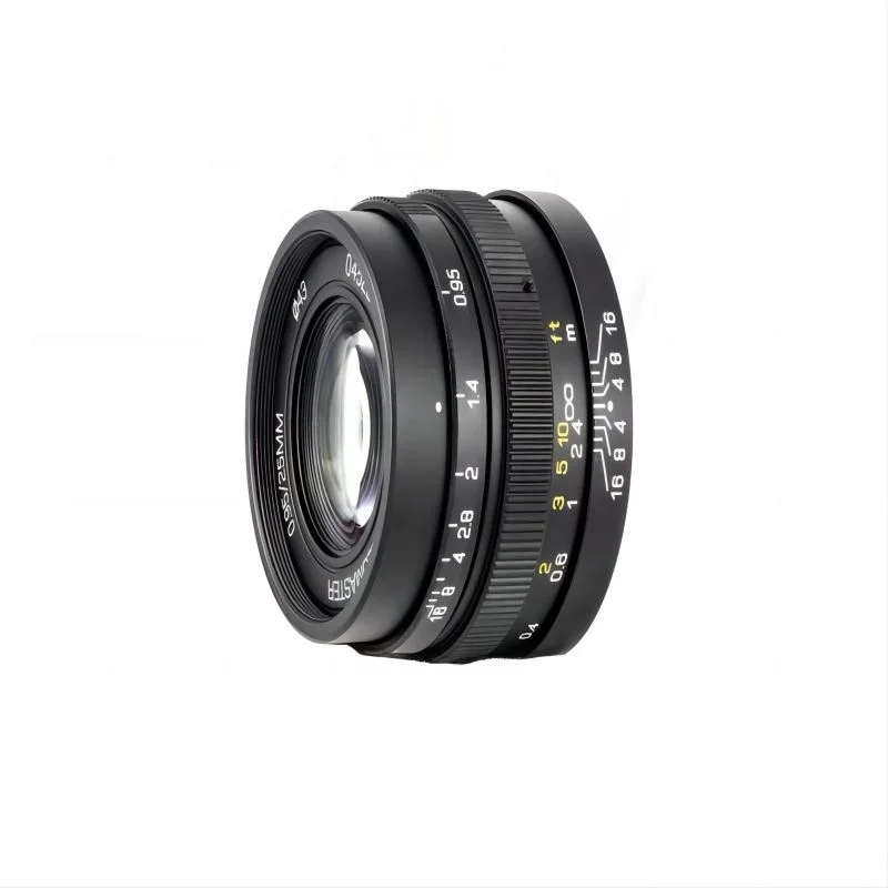 Micro Four Thirds (M43) lens f/0.95 aperture 25mm wide angle fixed-focus also can be used with  C-mount industrial cameras