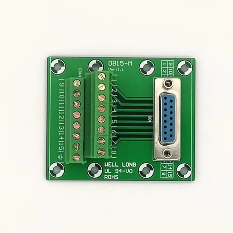 D-SUB DB15 Female Header Breakout Board, Terminal Block, Connector.