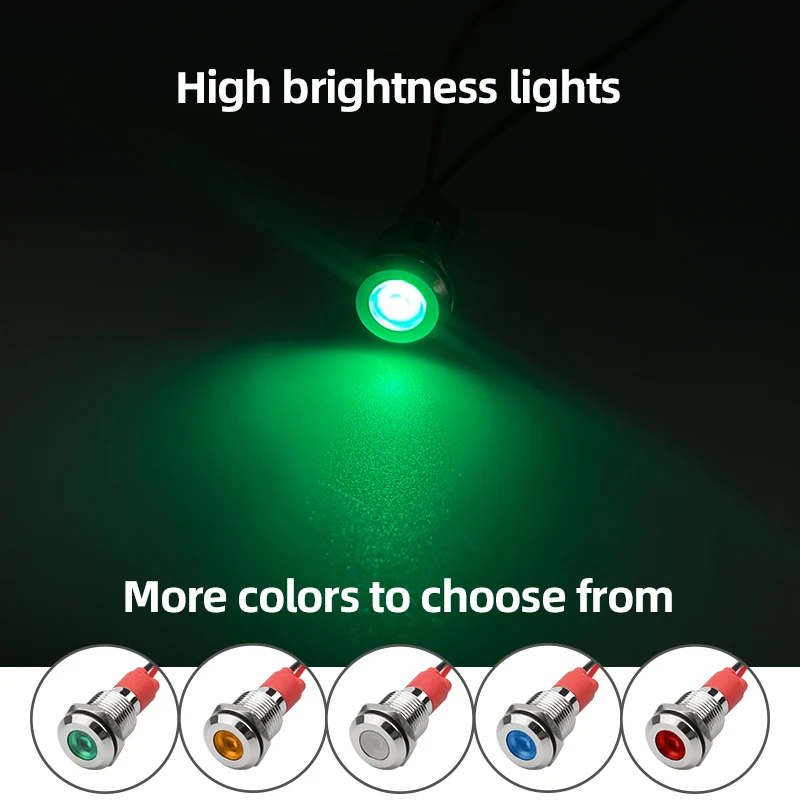 10mm Best selling LED indicator light waterproof IP65 indicator light with green LED