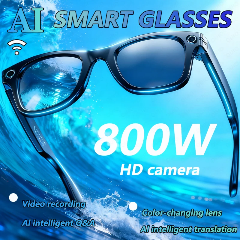 

New High-definition 800W Camera Smart Glasses Photography Video Recording AI Photo Recognition AI Intelligent Q&A Smart Glasses