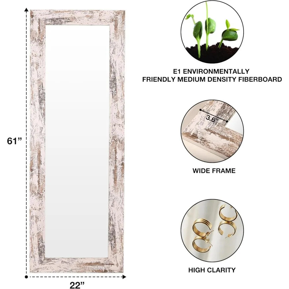 Зеркало в полную длину, 61x22 дюйма, в винтажном стиле