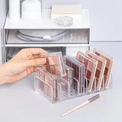 Cosmetics Storage Tray 7 Compartments Eyeshadow Palette Storage Rack Clear Cash Makeup Tools Organizer Tray Desktop Organizer