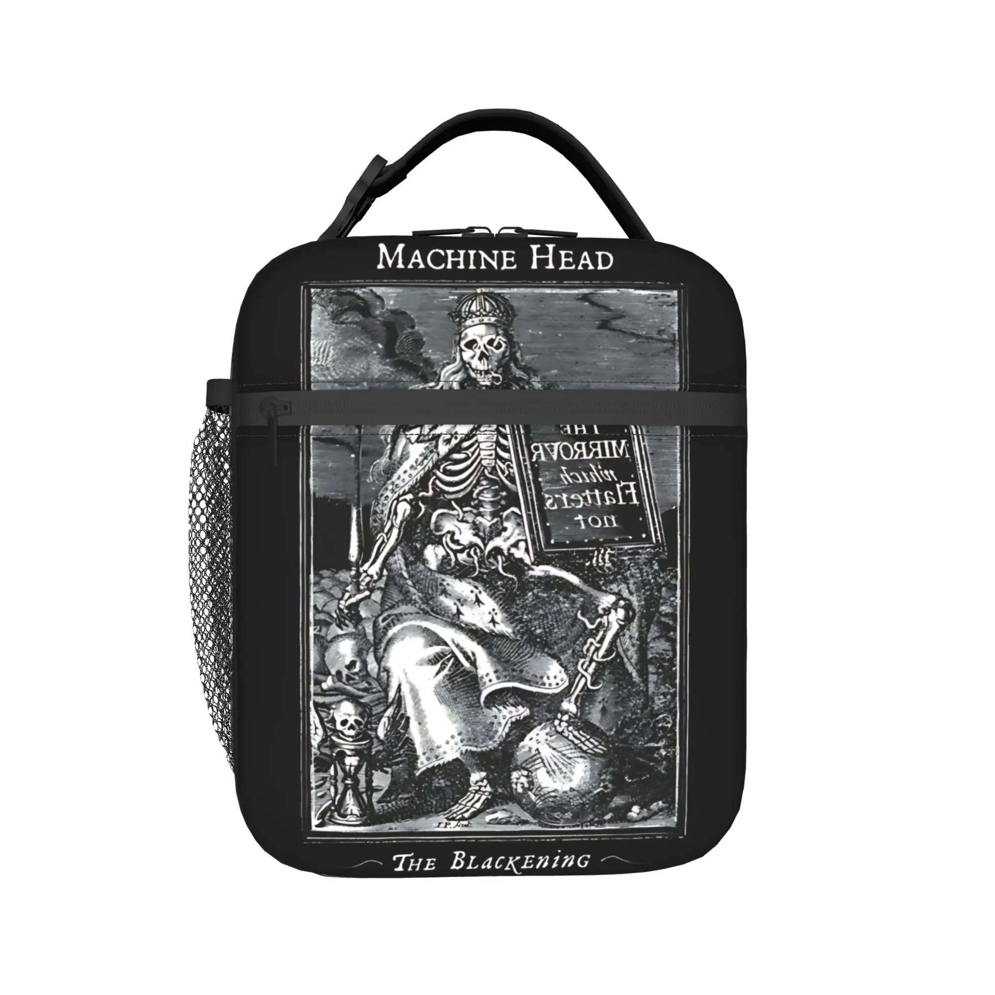 Machine Head The Blackening Skeleton King Print Lunch Bag  Kawaii Lunch Box School Tote Food Bags For Girls Designer Cooler Bag