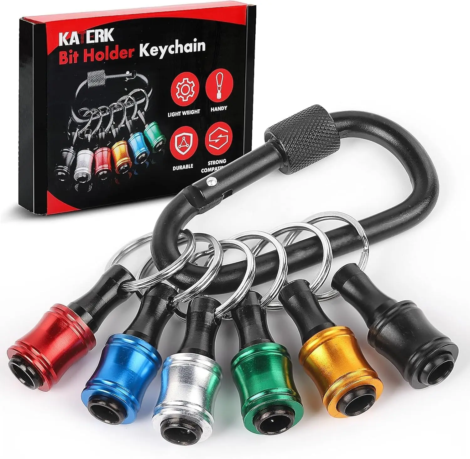

Push to Unock Quick-Change Screwdriver Bit Holder with Carabiner, Lightweight Portable Tool for Men