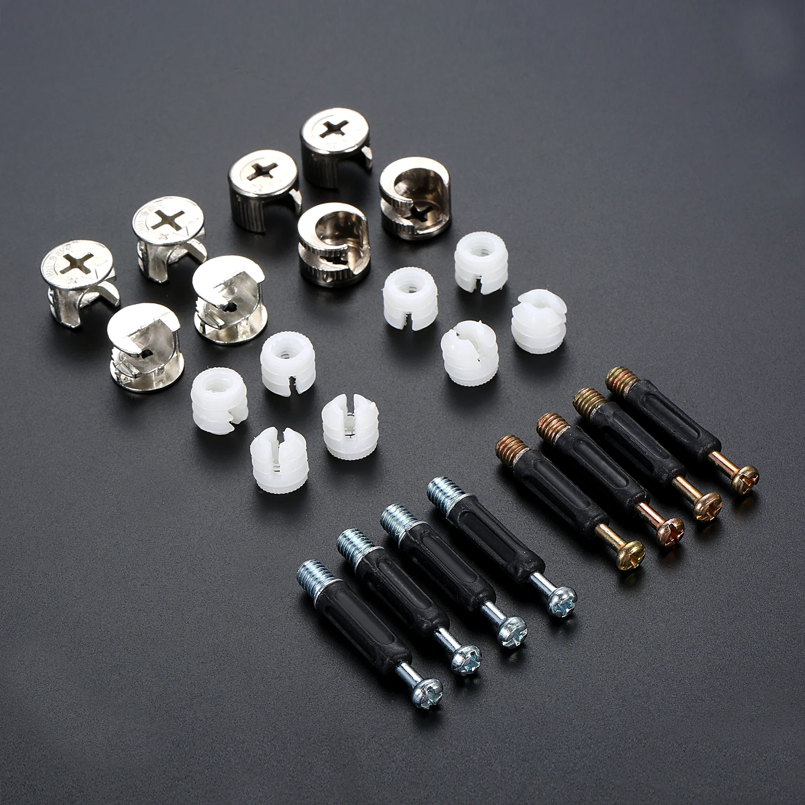 

50 Sets 40mm 3In1 Furniture Connector Cam Lock Nut Screw Eccentric Wheel Nuts for Panel Connecting Wardrobe Splicing Fixing Tool