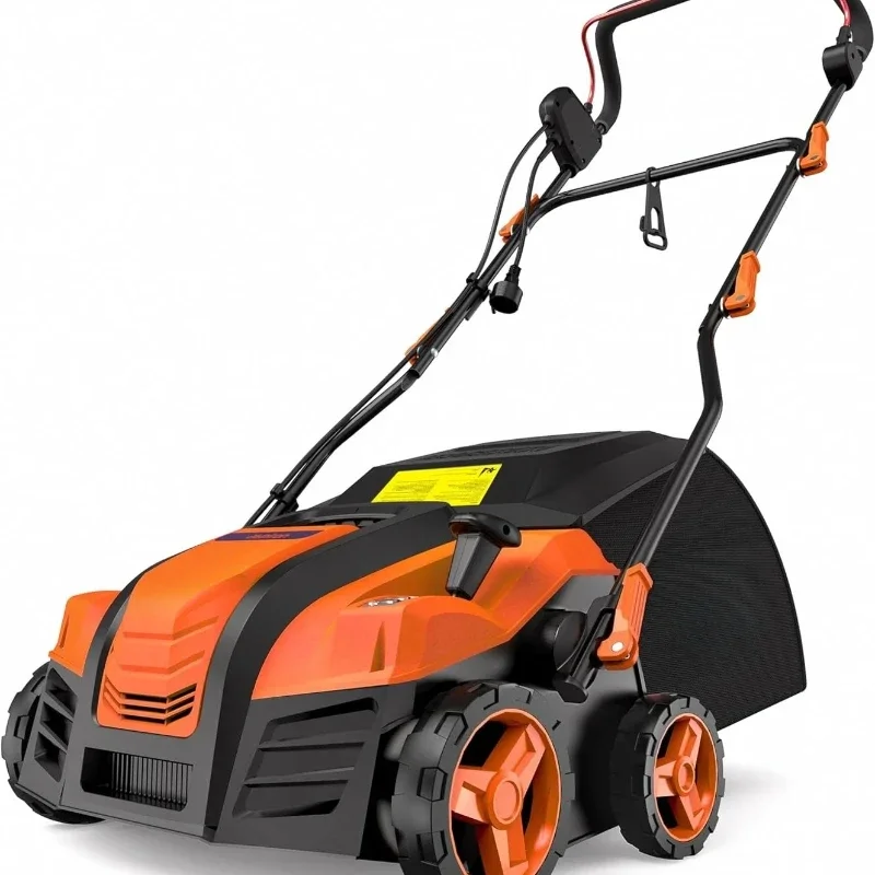 

Artificial Turf Vacuum, 15Amp Grass Sweeper 16” Width Lawn Sweeper Yard Power Brush with 45L Removable Leaf Collection Bag