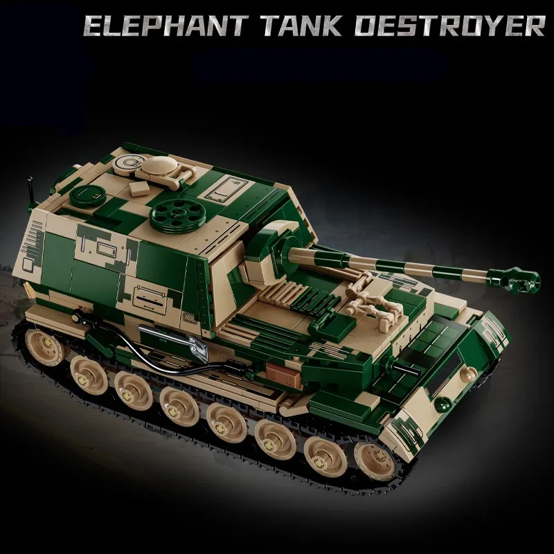 Military, Army Soldiers, Leopold Fighter Tank / Tank Destroyer, Model Blocks, Bricks, Children's DIY Entertainment Toys, Christm