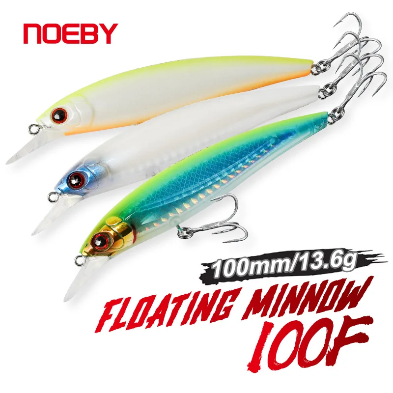 NOEBY 3PCs Minnow Fishing Lure 100mm 14g 120mm 22g Sub Surface Diving Jerkbait Artificial Hard Bait Seabass Bonito Fishing Lures