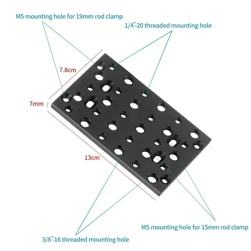 Switching Plate Camera Mounting Cheese Plate Mount Board SLR 1/4 3/8 for Railblocks Dovetails Short Rods for Canon 5D2 5D3 5D4