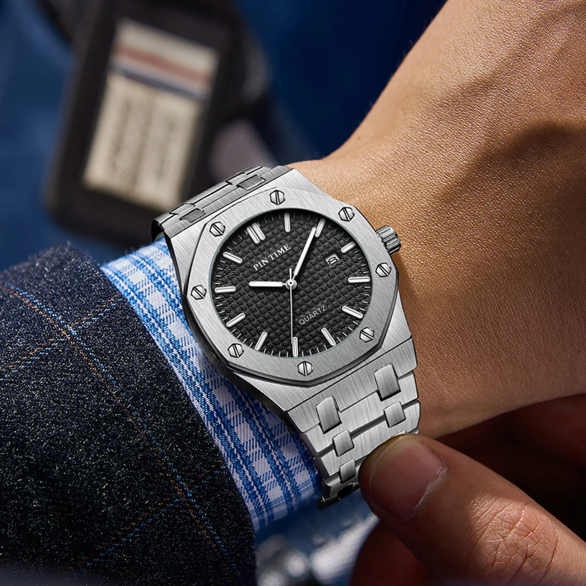 Men's Luxury Business Stainless Steel Watch For Men Sport Excellence Waterproof Wristwatch Tough Men Gift relojes Free shipping