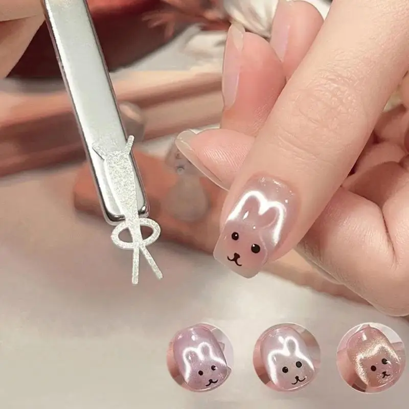 

Cat Eye Nail Magnet Combined Flexible Iron Wire For Creating Rabbit Shapes On Nails UV Gel Nail Art Manicure Tools