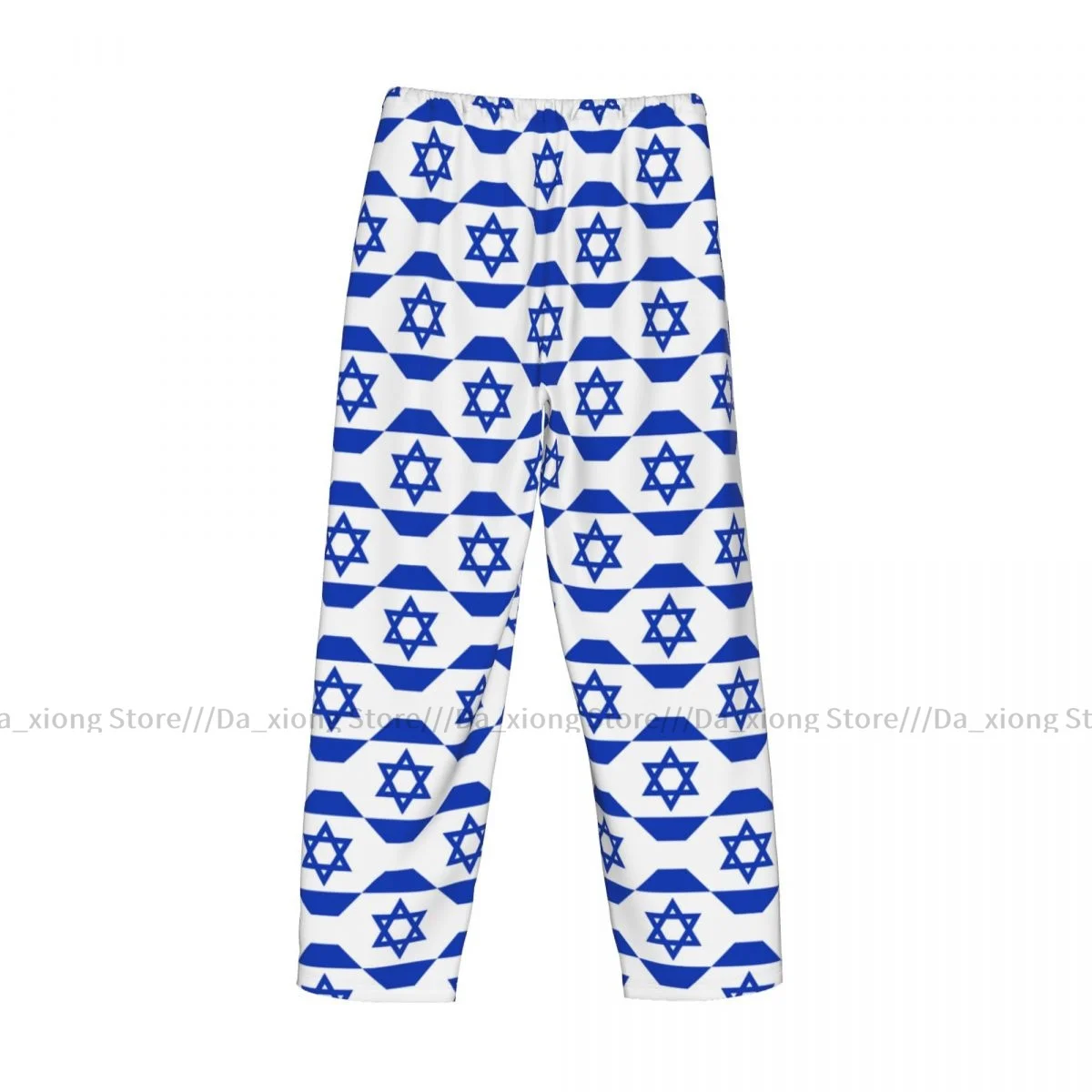 Casual Pyjama Slaapbroek Voor Heren Israël Vlag Naadloze Achtergrond Lounge Losse Broek Comfortabele Nachtkleding