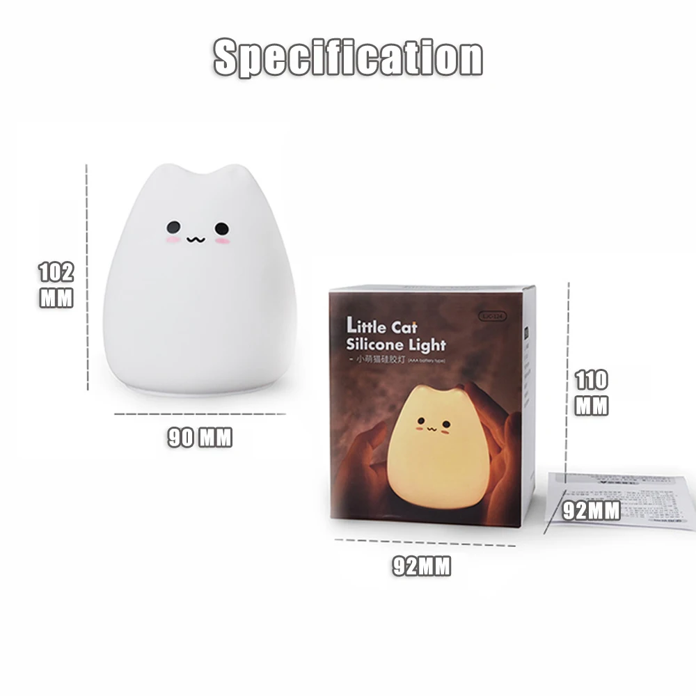 LED Night Light Cartoon Light Touch Sensor Cute Lamp Baby Nightlight Colorful LED Lamp Children Desktop Decoration Holiday Gift