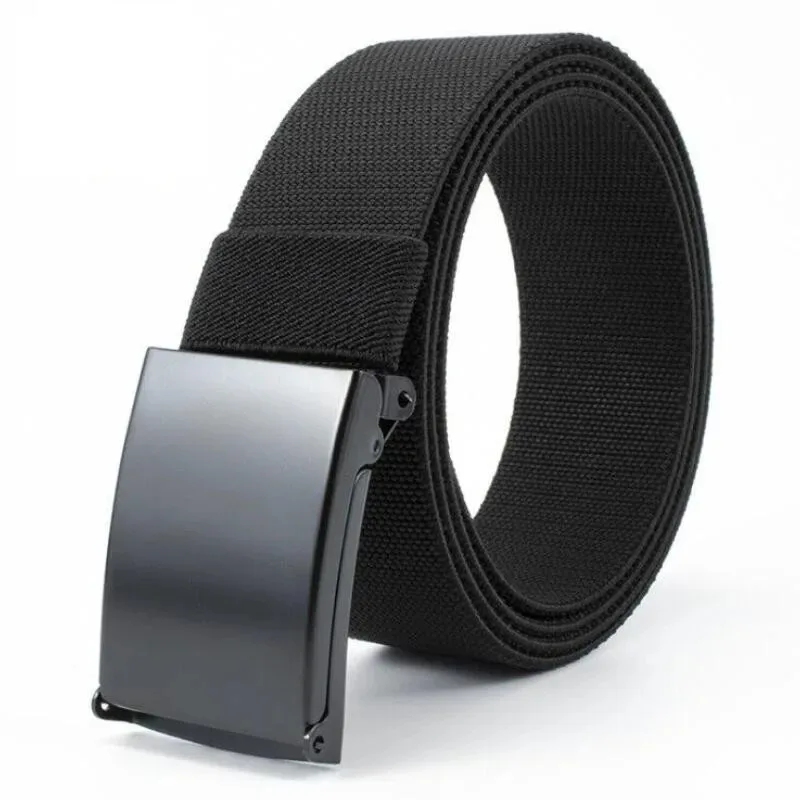 

Men's Nylon Tactical Belt Metal Buckle Woven Elastic Belt Outdoor Training With Pants Jeans Belt Leisure Woven Belts Unisex