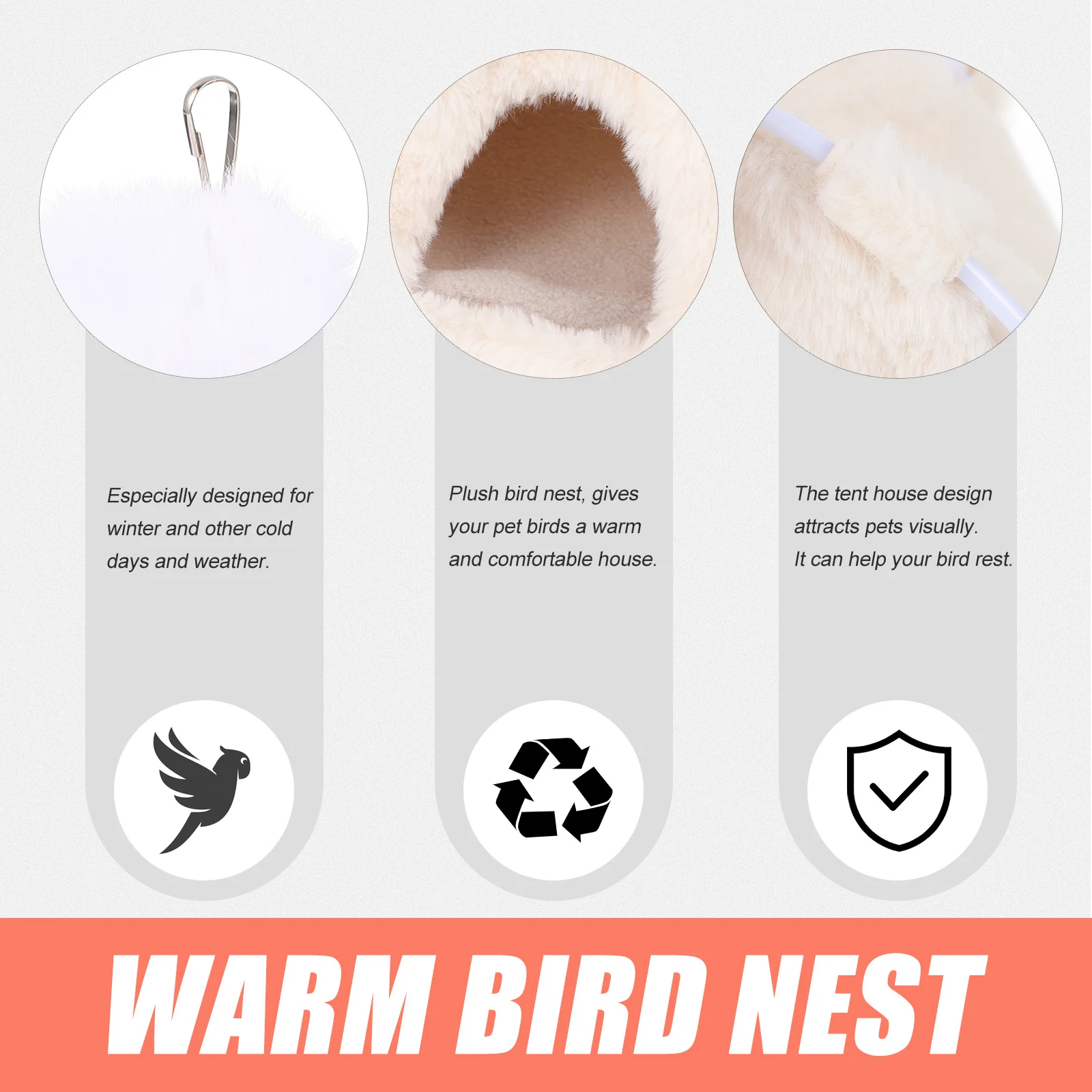 

1Pcs Warm Bird Nest Thickened Sleeping Hut for Birds and Hamsters Cozy Indoor Outdoor Pet Bed Winter Breeding Nest Solution