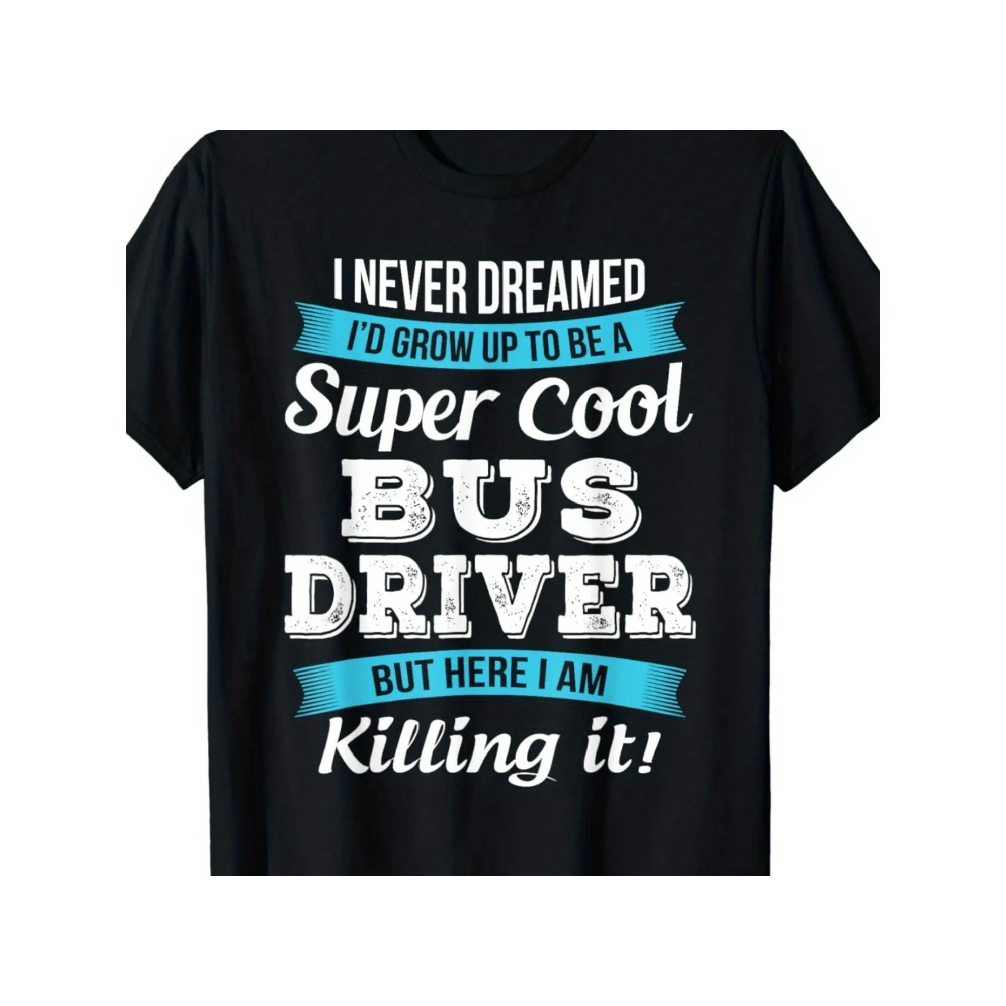 Super Cool Bus Driver Print T-Shirt for Men Breathable Cotton Casual Summer Gift
