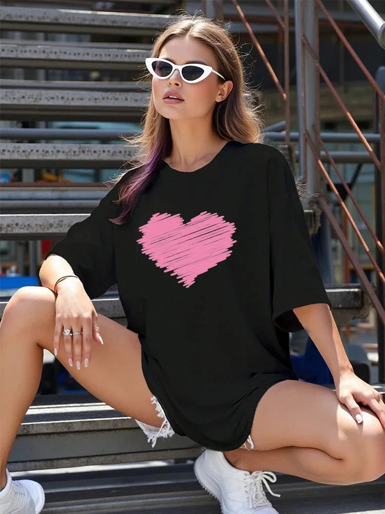 Summer Womens T-shirt  Printing Casual O-Neck Short Sleeve Outdoor Sports Jogging Woman Clothing 2026 New Streetwear Tees