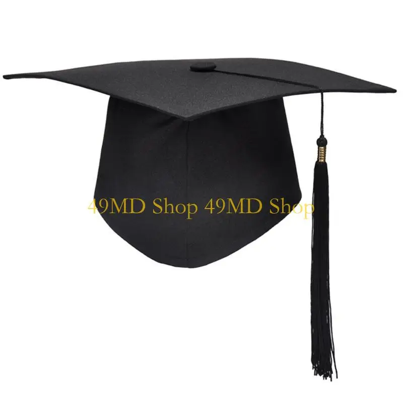 49MD Graduation Hat with Fringed Adult MortarBoard Academic High School Bachelor Hat of Graduate Party Ceremony Hat 2024