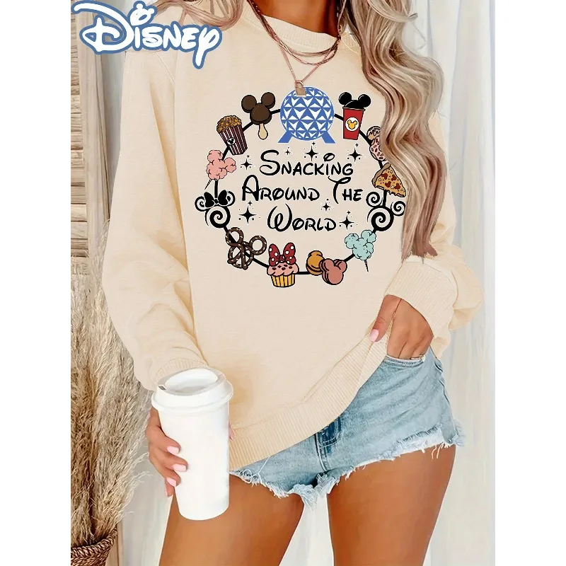 الخريف/الشتاء ديزني وجبات خفيفة عالمية "آذان ميكي والكب كيك الورقية موضة المرأة الرياضية موضة الجولة الرقبة هوديي غير رسمي #3