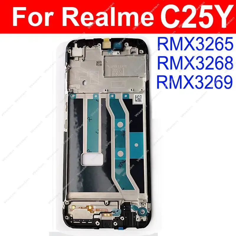 For Realme C21 C21Y C25 C25S C25Y C20 Front LCD Frame Bezel Case Cover Holder Flex with Adhesive Replacement