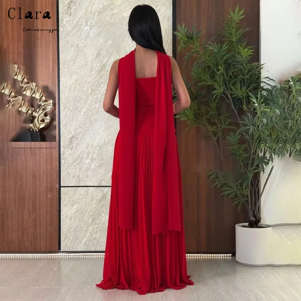 クララカスタムレッドフィッシュテールストラップレスチューブトップラグジュアリーエレガントパーティードレスウェディングウーマンボールガウンドレスウィメンズプロムドレス