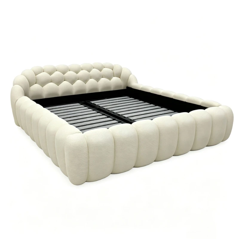 Shaped cotton bubble football bed 5D nest bee mesh bedroom furniture modern minimalist tatami fabric bed
