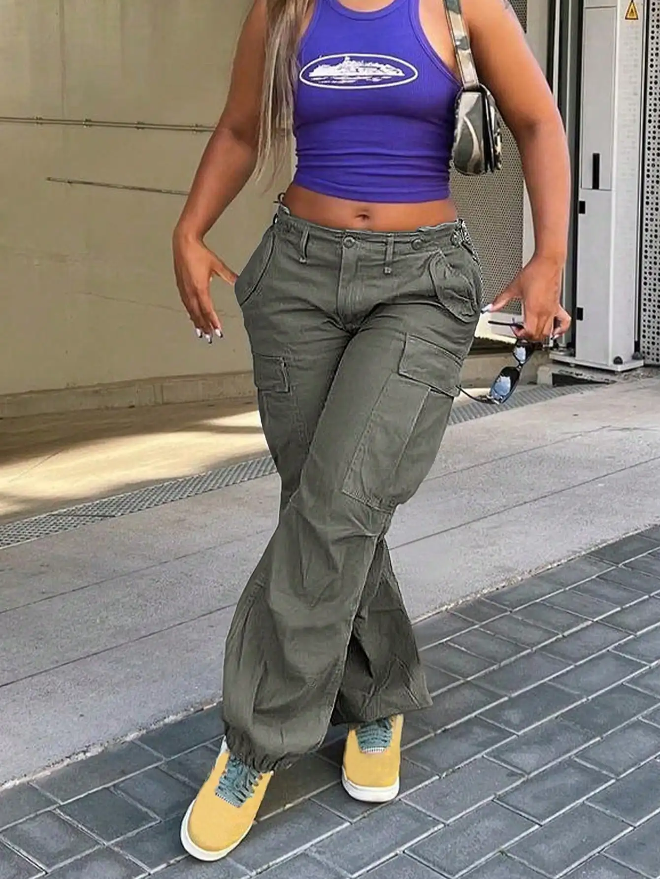 Women's Y2K Mid-Rise Overalls - Loose Elastic Wide Leg Casual Pants for Streetwear/Mountaineering/Sports (New Year Warm Thermal)