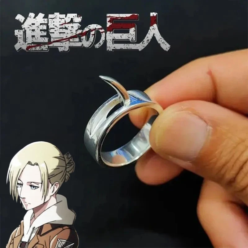 Anime Attack on Titan Annie Leonhart Cosplay Ring Ani Reonhato Adult Unisex Rings Jewelry Accessories Gifts