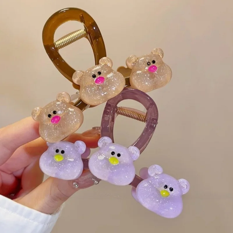 Cartoon Bear Hair Clip for Women Fashion Cute Hairpin Korean Girls Hair Claws Cute Shark Clip Summer Hair Accessories Headdress