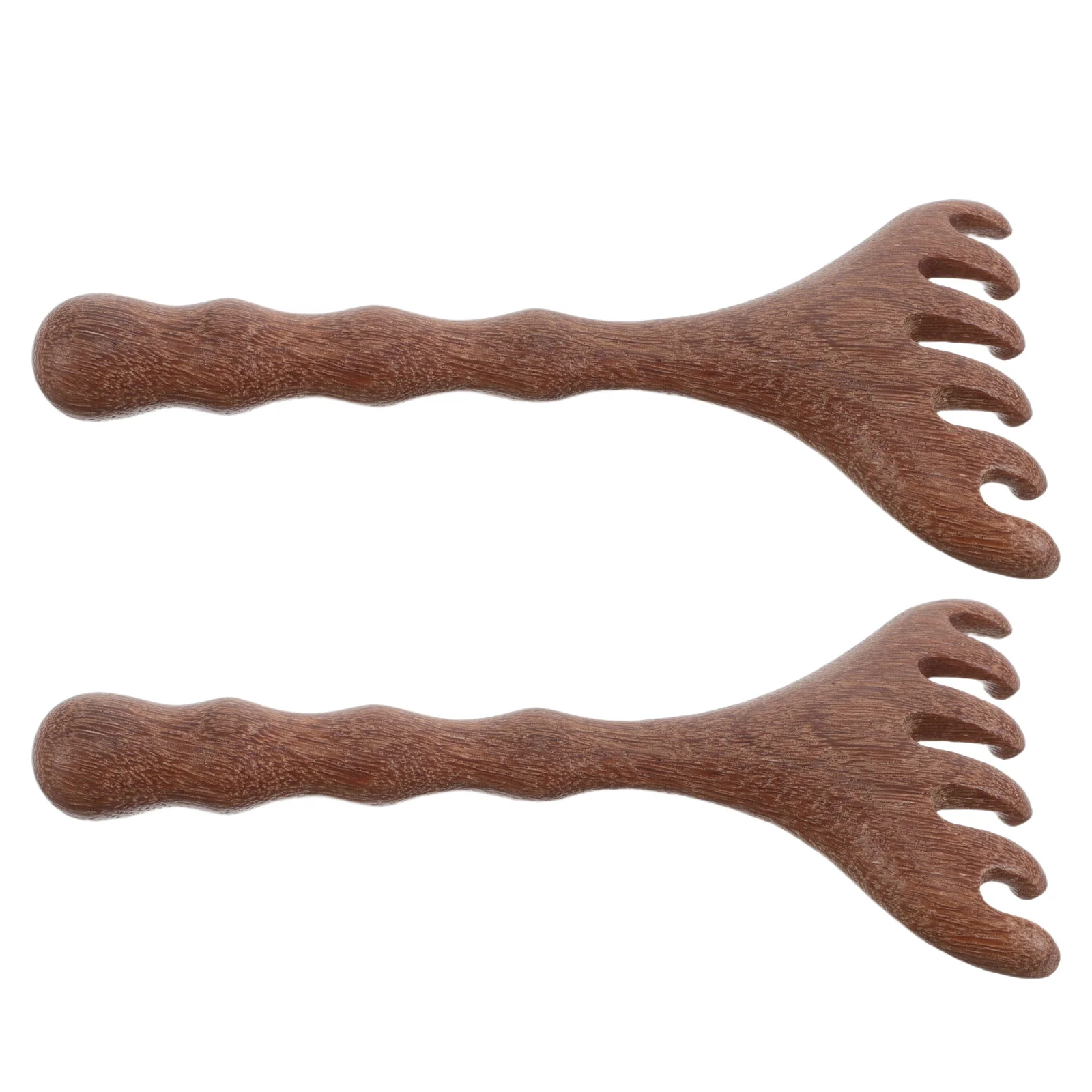 

2Pcs Ergonomic Handle Wooden Scalp Massage Comb Durable Reliable Longterm Use Accessories Massage Comb Wood Massager