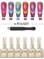 Juego de esmaltes de uñas en Gel con forma de ojo de gato, 6 uds., 15ml, contiene imanes, arte de uñas semipermanente, remojo de uñas UV LED, salón de uñas DIY