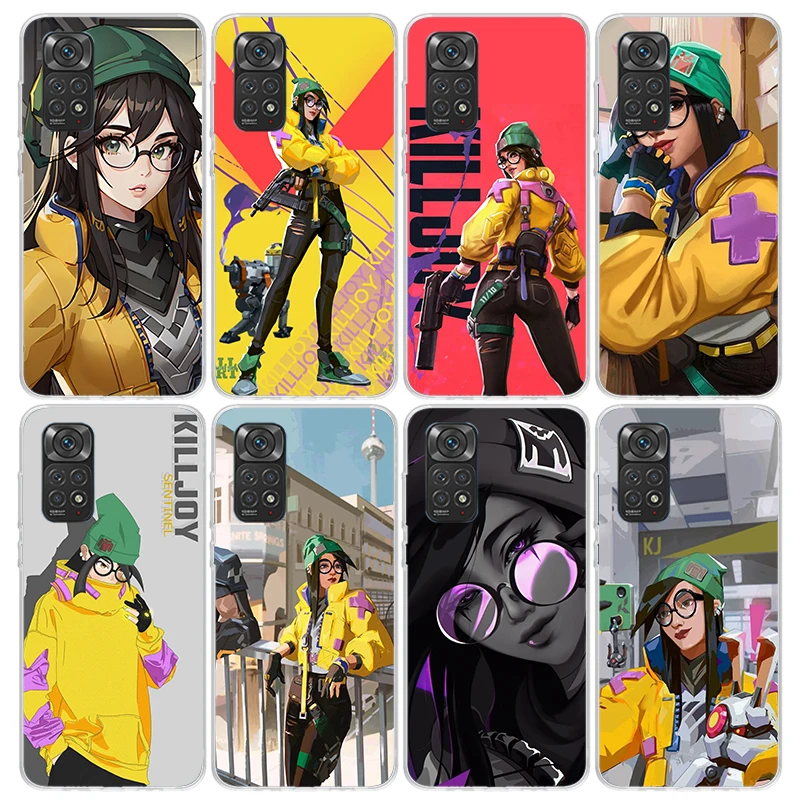 Valorant Killjoy Phone Case for Xiaomi Redmi Note 13 12S 12 11S 11 11E 11T 10S 10 Pro Plus 9 9S 8 8T 7 5G Soft Cover Fundas