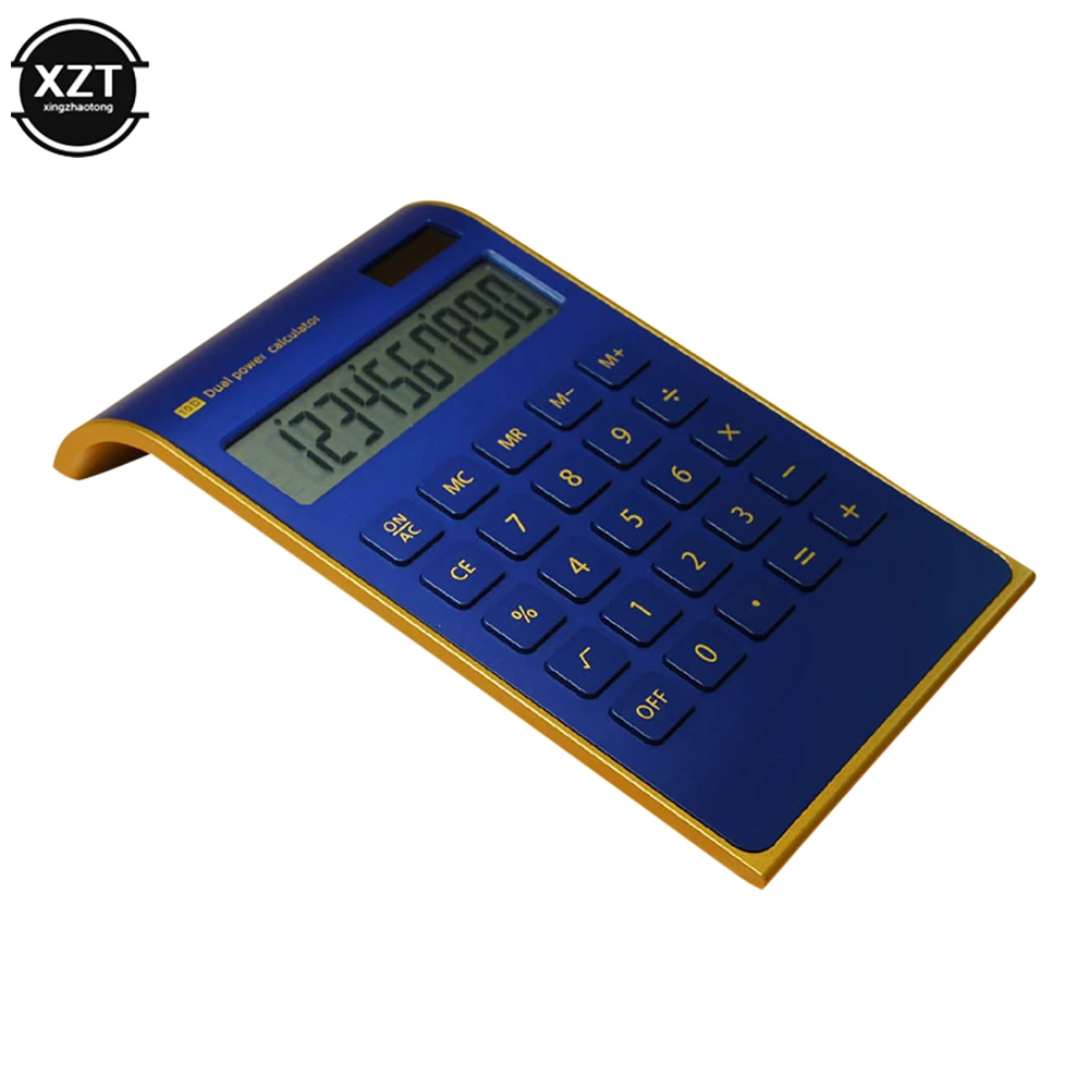 2022 Hot Sale Creative Slim Portable mini 10 digital Calculator Solar Energy Crystal Keyboard Dual Power Supply