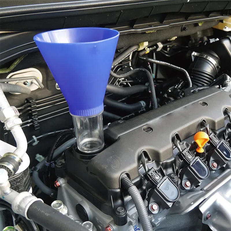 

New No-Spill Oil Funnel Engine Oil Funnel with Threaded Oil Filler Caps Fits Most Camry Corolla RAV4 Tacoma, Highlander Sienna