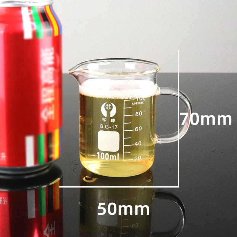 Laboratory Glass Beaker with Handle Tropical Resistant Graduated Thickened Glass Measuring Cup50ml-1000ml