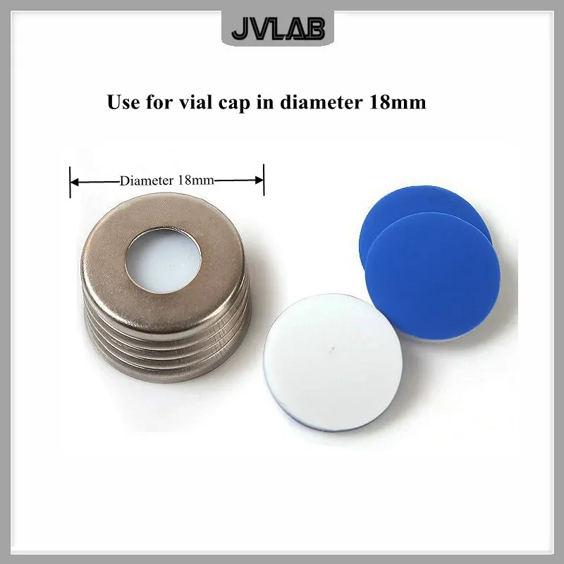 Septa For Magnetic Metal Cover 18mm Septa 17.5mm White PTFE/Blue Silicone (1.5mm) Thick For Chromatography Vial Cap 18mm 100/PK