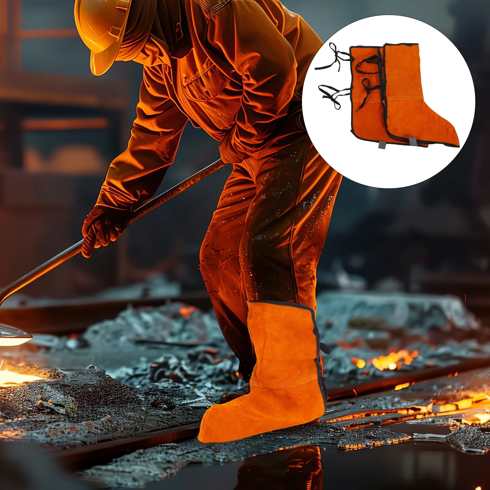 

2pcs Welding Shoe Covers Breathable Lightweight Welder Boot Gaiters Protective Spats for Factory for Men