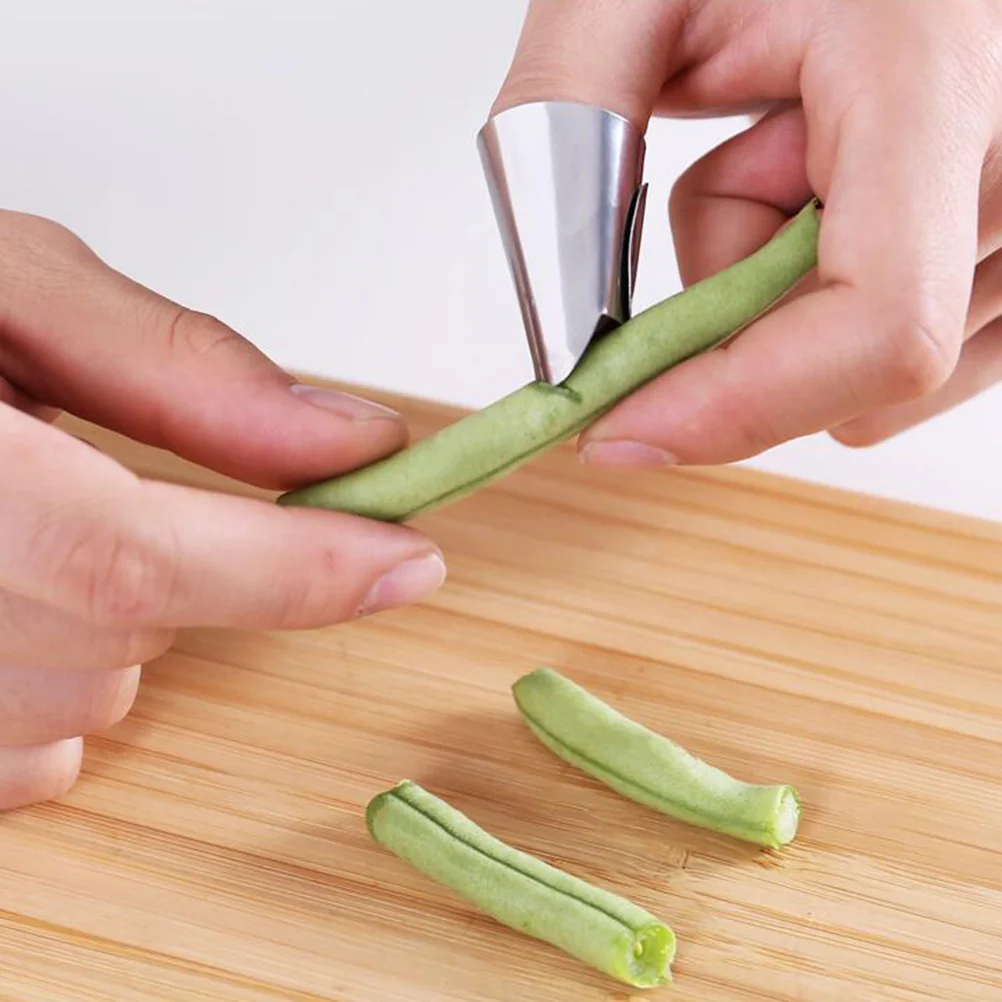 

5pcs Shelling Tool Beans Finger Peeler Cutting Protection Guard Stainless Steel Kitchen Camping Adjustable Fit Most