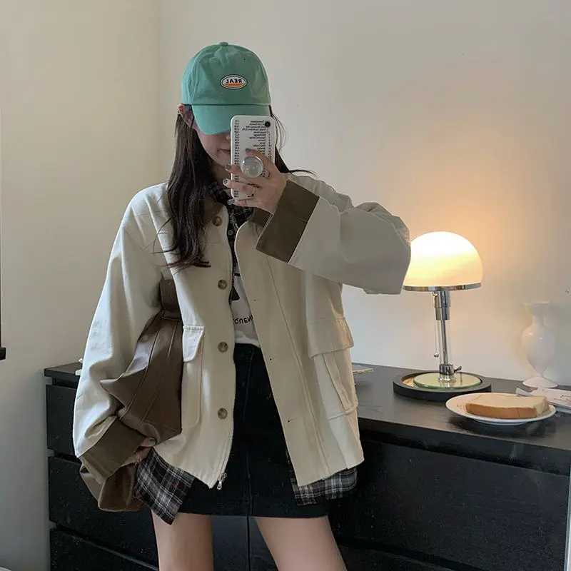 سترة عمل بيج للنساء لخريف 2025، بلوزة كبيرة الحجم جديدة متعددة الاستخدامات