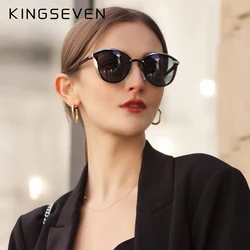 KINGSEVEN-gafas de sol polarizadas con protección UV400 para mujer, lentes elegantes de diseño de lujo, Ojo de Gato, a la moda, 2023