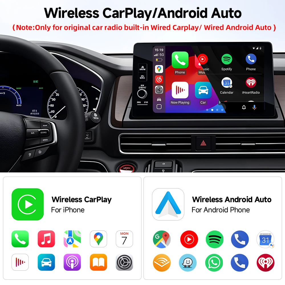 2in1 Carplay Adapter Apple AI Android Auto Car Play Smart Box Car Intelligent Systems for Toyota Honda Autosky Vw Sky Wireless – Image 2