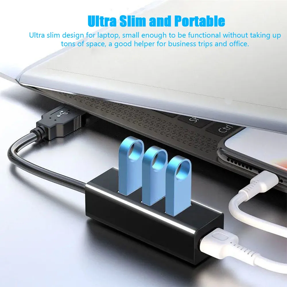One Drag Four Power Adapter USB 2.0 Expander USB Diverter/Hub 480Mbps Suitable for USB Flash Drive Card Reader Digital Camera ﻿